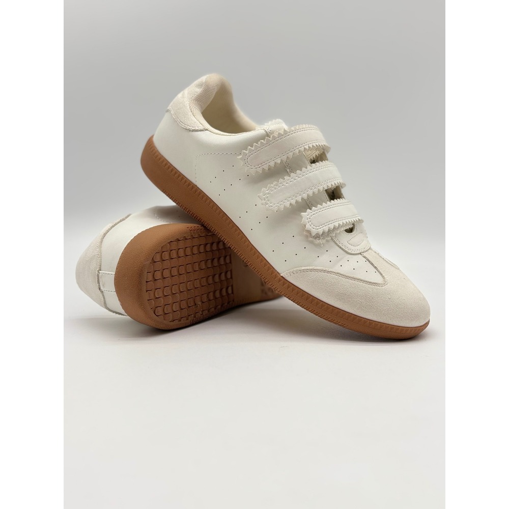 Jason Wu Womens White Leather Suede Triple Strap Gum Sole Sneakers Size 37